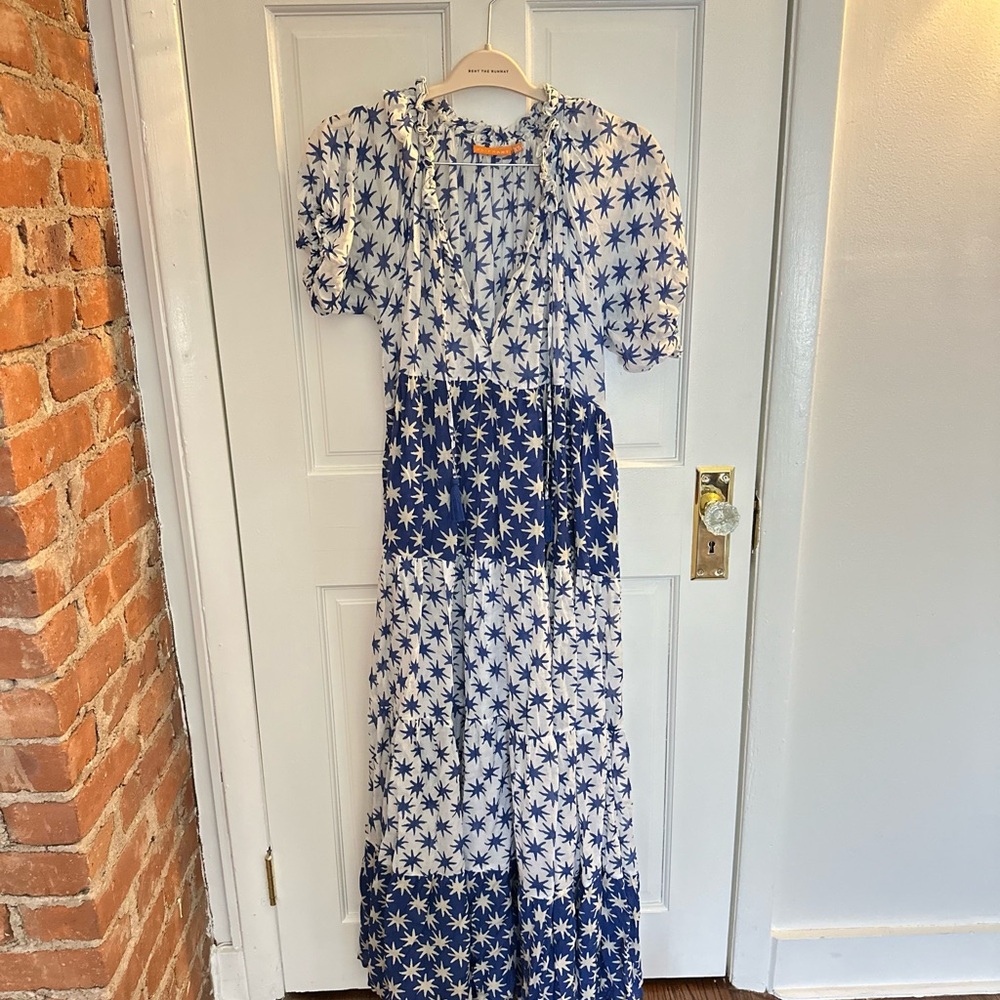 Oliphant Blue and White Star Patterned Dress